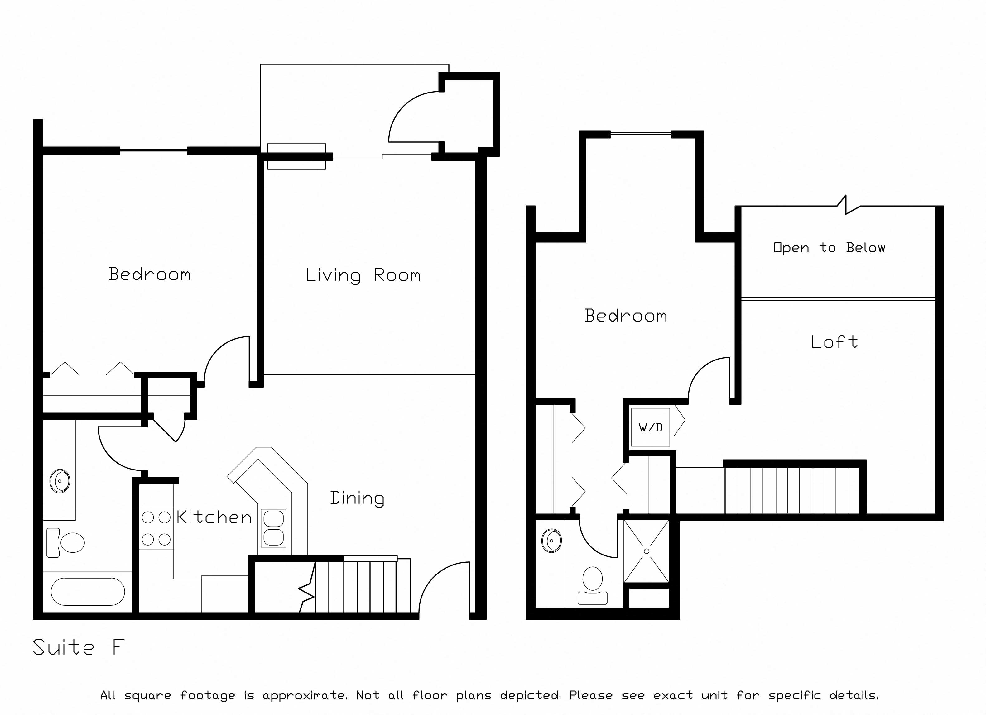Floor plan for 2 beds, 2 baths, 1263 sqft